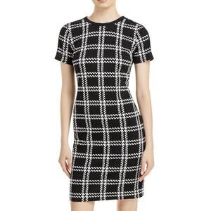 KARL LAGERFELD Paris Black/White Plaid Sheath Dress Size 4
